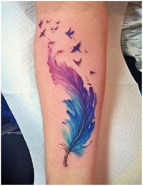 feather colored tattoo|feather tattoo designs for females.